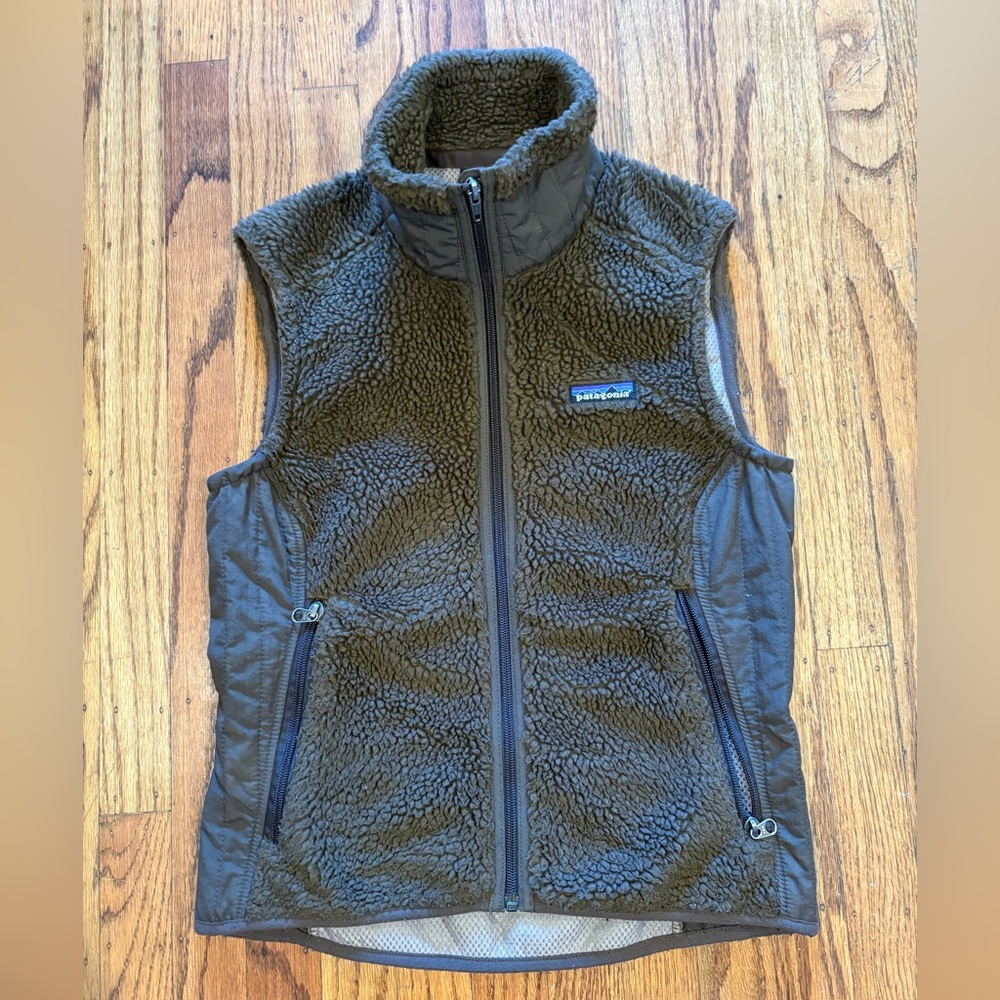 Patagonia Synchilla Retro-X Brown Fleece Vest Women’s Small Deep Pile - Picture 2 of 15